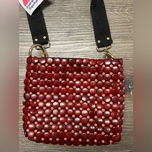 Sara Molano and Camila Meucci Art Red Beaded Women's Bag Handmade